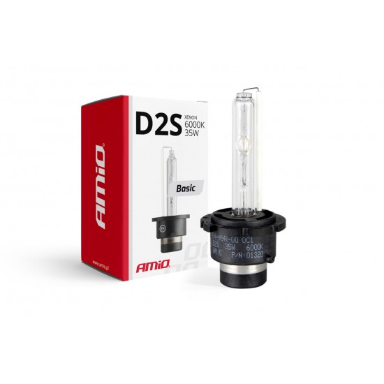 Amio - Ανταλλακτική Λάμπα D2S Xenon 12V 35W 6000K Basic Σειρά P32d-2 Λευκό Φως για Φώτα Αυτοκινήτου - 1 τεμ. (01320/AM)