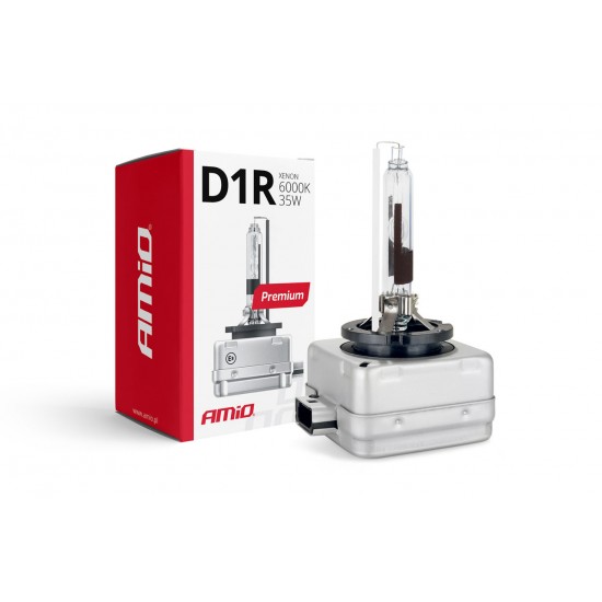 Amio - Λάμπα Xenon D1R 6000K 35W 12V Premium για αντικατάσταση εργοστασιακών και aftermarket xenon με καθαρό λευκό φωτισμό και σταθερή απόδοση με ενσωματωμένο igniter - 1 Τεμ. (01967/AM)