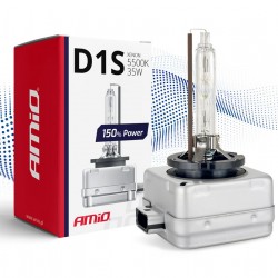 Amio - Λάμπα Xenon D1S 5500K 35W 12V 150% Power για αντικατάσταση εργοστασιακών και aftermarket xenon με έως 50% περισσότερο φως και καθαρή δέσμη - 1 Τεμ. (01968/AM)