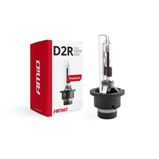 Amio - Λάμπα Xenon D2R 6000K 35W 12V Premium για αντικατάσταση εργοστασιακών και aftermarket xenon με καθαρό λευκό φωτισμό και σταθερή απόδοση χωρίς τροποποιήσεις - 1 Τεμ. (01971/AM)