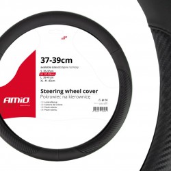 Amio - Κάλυμμα Τιμονιού 37-39cm SWC-17 Μαύρο/Carbon - Άνεση Οδήγησης & Βελτιωμένος Έλεγχος - 1 Τεμ (01694/AM)