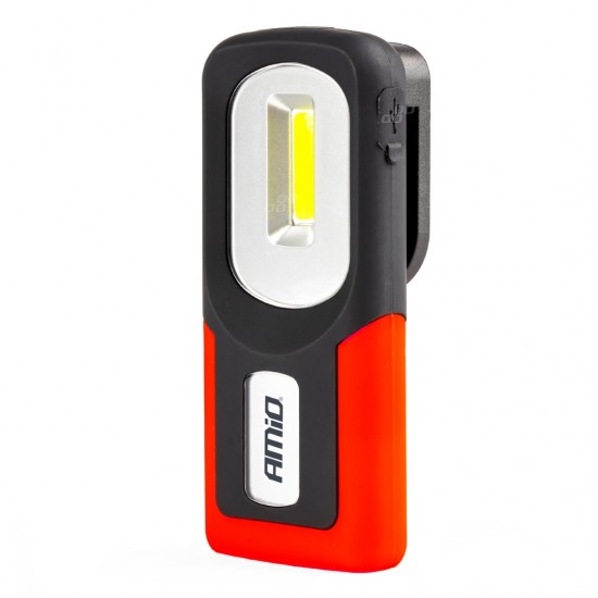 Amio - ΦΑΚΟΣ ΕΡΓΑΣΙΑΣ ΧΕΙΡΟΣ ΜΕ ΓΑΝΤΖΟ/ΜΑΓΝΗΤΗ MICRO USB COB LED 1200mAh 50x31x117mm - 1 τεμ. (02816/AM)