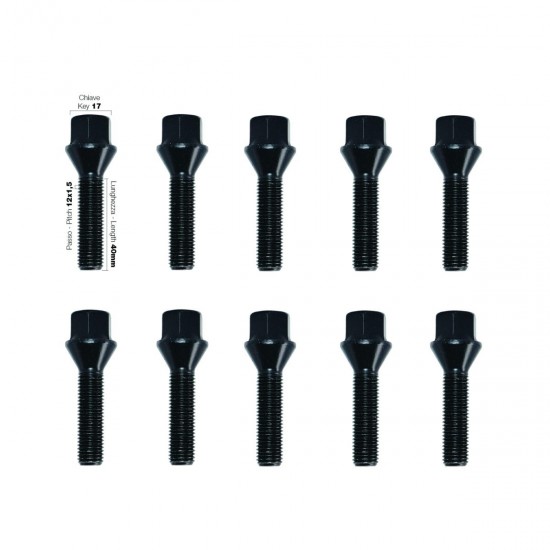 ΜΠΟΥΛΟΝΙΑ ΚΩΝΙΚΑ 12x1,50 40mm (17) ΜΑΥΡΑ SIMONI RACING - 10 TEM.