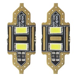 Amio – LED Λαμπάκια Πλαφονιέρας 31mm 12V 5600K 2xSMD 5730 για Εσωτερικό Φωτισμό Αυτοκινήτου – 2 Τεμ. (01448/AM)