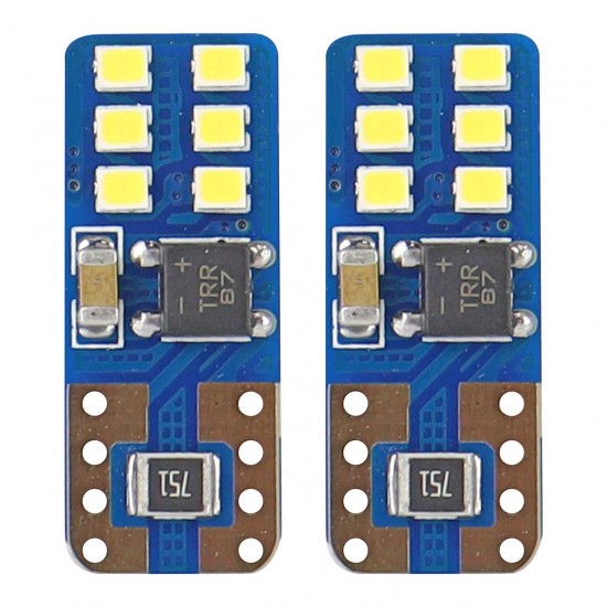 Amio – Λαμπάκια LED T10 W5W 12/24V 2W 5600K 12xSMD 2016 CANBUS Καρφωτά για Ισχυρό Λευκό Φωτισμό χωρίς Σφάλματα – Σετ 2 Τεμ. (01638/AM)