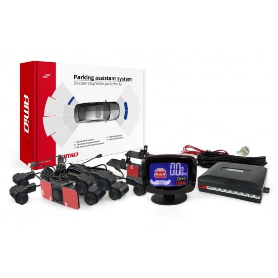 AMiO – Σύστημα Παρκαρίσματος 12V με 8 Αισθητήρες Inside Mount 16,5mm σε Μαύρο χρώμα και Buzzer, σταθμεύστε με απόλυτη ασφάλεια και εργοστασιακή αισθητική – 1 Τεμ. (02254/AM)