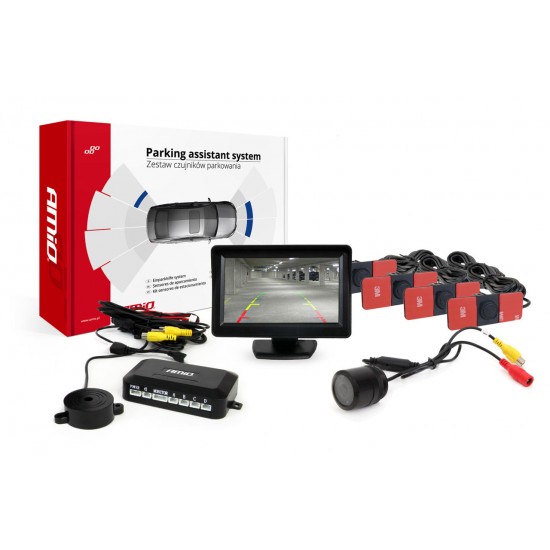 AMiO – Σύστημα Παρκαρίσματος 12V 4 Αισθητήρες Inside Mount 16,5mm, Κάμερα HD-301 και Οθόνη TFT01, ελιχθείτε με απόλυτη οπτική καθοδήγηση και κορυφαία εργοστασιακή αισθητική – 1 Τεμ. (02259/AM)