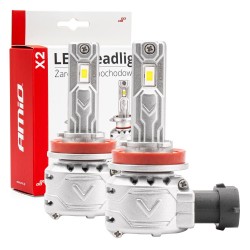 Amio - ΛΑΜΠΕΣ LED H8/H9/H11 10-16V 72W 6.500K 7920lm CAN-BUS (ΑΝΕΜΙΣΤΗΡΑΚΙ) X2 SERIES - 2ΤΕΜ. (02974/AM)