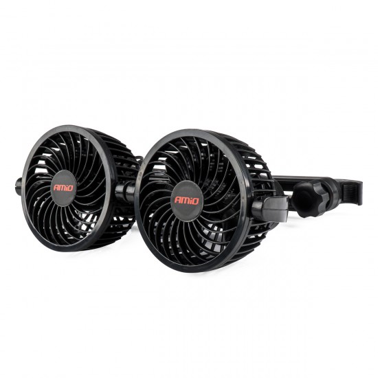Amio - ΑΝΕΜΙΣΤΗΡΑΣ ΔΙΠΛΟΣ 12V 2χ4''(10,8cm) ΜΕ ΦΙΣ ΑΝΑΠΤΗΡΑ/2 USB 5V & ΣΤΗΡΙΞΗ ΣΤΟ ΠΡΟΣΚΕΦΑΛΟ - 1 TEM. (03009/AM)