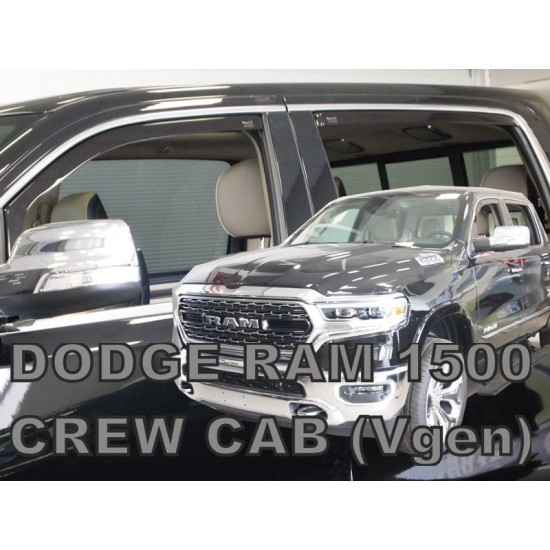 ΑΝΕΜΟΘΡΑΥΣΤΕΣ ΓΙΑ DODGE RAM 1500 CREW CAB (ΔΙΠΛΟΚΑΜΠΙΝΟ) 4D 2019+ ΣΕΤ ΑΥΤΟΚΙΝΗΤΟΥ ΑΠΟ ΕΥΚΑΜΠΤΟ ΦΙΜΕ ΠΛΑΣΤΙΚΟ HEKO - 4 ΤΕΜ.