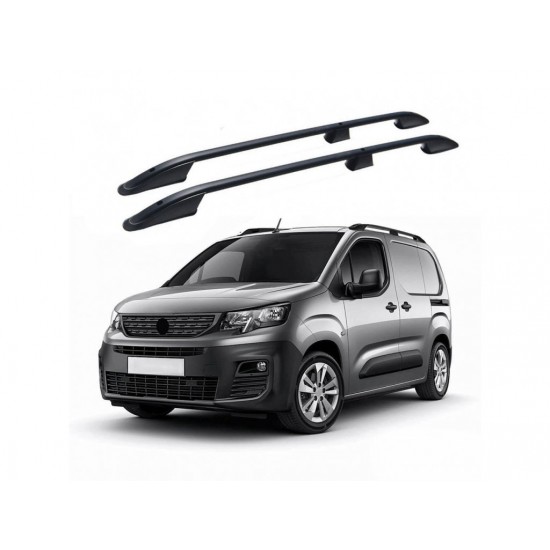 ΜΠΑΡΕΣ ΟΡΟΦΗΣ ΓΙΑ  OPEL COMBO / PEUGEOT PARTNER / RIFTER 2019+ ΠΑΡΑΛΛΗΛΕΣ ΑΛΟΥΜΙΝΙΟΥ L1 ΜΑΥΡΕΣ ΟMTEC - 2 TEM.