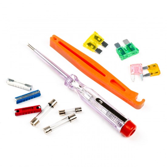 Amio - ΑΣΦΑΛΕΙΕΣ ΔΙΑΦΟΡΩΝ ΤΥΠΩΝ ΜΕ ΔΟΚΙΜΑΣΤΙΚΟ ΚΑΤΣΑΒΙΔΙ 6>24V & ΕΡΓΑΛΕΙΟ ΑΦΑΙΡΕΣΗΣ SET - 28 ΤΕΜ. (03036/AM)