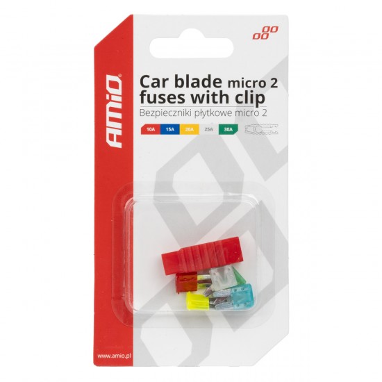 Amio - ΑΣΦΑΛΕΙΕΣ MICRO BLADE (ΜΑΧΑΙΡΩΤΕΣ) & ΕΡΓΑΛΕΙΟ ΑΦΑΙΡΕΣΗΣ ΚΑΡΤΕΛΑ (10A/15A/ 20A/25A/30A) - 5 ΤΕΜ. (03379/AM)