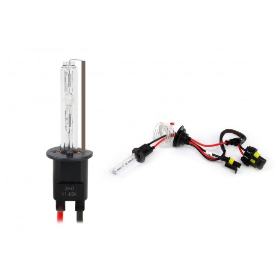 Amio – Λάμπα Xenon H1 12V 35W P14.5s 4300K για Kit Xenon Αυτοκινήτου Ανταλλακτική – 1 Τεμ. (01416/AM)