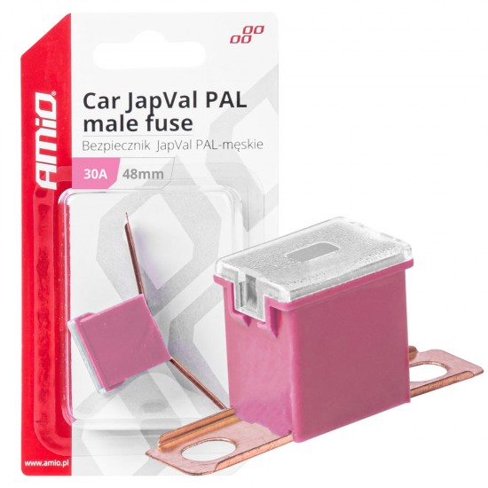 Amio - ΑΣΦΑΛΕΙΑ JapVal PAL ΑΡΣΕΝΙΚΗ 48mm 30A ΣΕ ΡΟΖ ΧΡΩΜΑ - 1 Τεμ. (03418/AM)