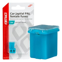 Amio - ΑΣΦΑΛΕΙΕΣ JapVal PAL ΜICRO 14mm ΘΗΛΥΚΕΣ 20A ΣΕ ΓΑΛΑΖΙΟ ΧΡΩΜΑ - 2 Τεμ. (03451/AM)