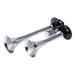 Amio - ΚΟΡΝΑ ΠΝΕΥΜΑΤΙΚΗ 12/24V 118db ΔΙΠΛΗ 2 ΤΟΝΩΝ ΧΡΩΜΙΟ - 1 ΤΕΜ. (03617/AM)