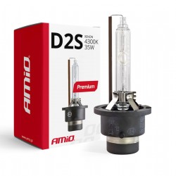 Amio - Λάμπα Xenon D2S 4300K 35W 12V Premium για αντικατάσταση εργοστασιακών και aftermarket xenon με φυσικό φωτισμό και σταθερή απόδοση χωρίς τροποποιήσεις - 1 Τεμ. (01975/AM)