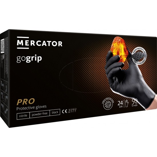 Amio - ΓΑΝΤΙΑ ΝΙΤΡΙΛΙΟΥ MERCATOR GOGRIP ΣΕ ΜΑΥΡΟ ΧΡΩΜΑ XX-LARGE (XXL) - 50 ΤΕΜ. (MER20313/AM)