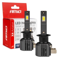 Amio - ΛΑΜΠΕΣ LED H1 12V 44W 6.500K 3.936lm CSP X4 SERIES AVIATOR PLUG & PLAY - 2 ΤΕΜ. (03761/AM)