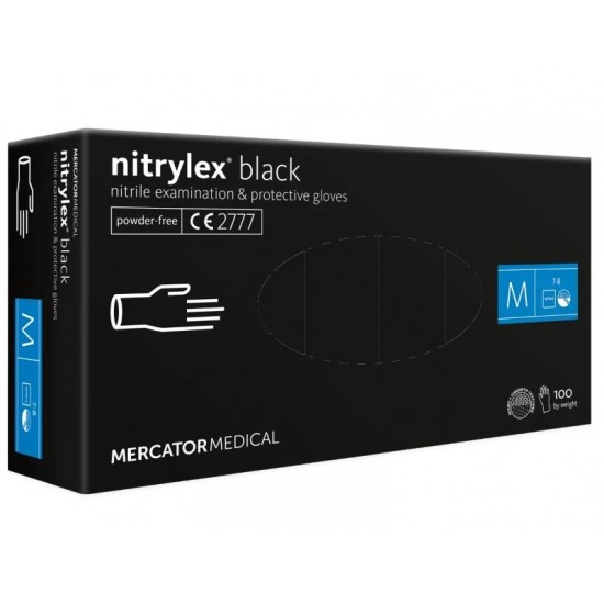 Amio - ΓΑΝΤΙΑ ΝΙΤΡΙΛΙΟΥ MERCATOR NITRYLEX BASIC ΣΕ ΜΑΥΡΟ ΧΡΩΜΑ MEDIUM (M) - 100 Τεμ. (MER13329/AM)