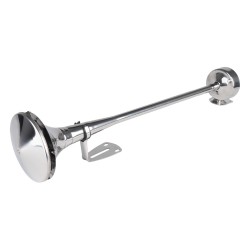 Amio - ΚΟΡΝΑ ΠΝΕΥΜΑΤΙΚΗ ΜΟΝΗ 12/24V 115dB LOW TONE ΜΗΚΟΣ:620mm ΧΡΩΜΙΟ - 1 ΤΕΜ. (04078/AM)