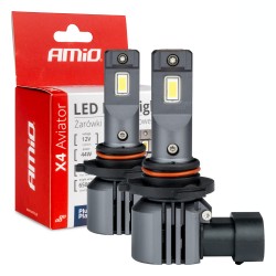 Amio - ΛΑΜΠΕΣ LED HB3 12V 44W 6.500K 3.936lm LED X4 SERIES AVIATOR PLUG & PLAY - 2 ΤΕΜ. (03766/AM)