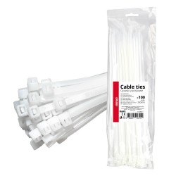 Amio - ΔΕΜΑΤΙΚΑ/ΔΕΤΙΚΑ ΚΑΛΩΔΙΩΝ TIE WRAP (ΤΑΙΡΑΠ) 4.8 x 300mm (ΛΕΥΚΟ) - 100 ΤΕΜ. (04311/AM)
