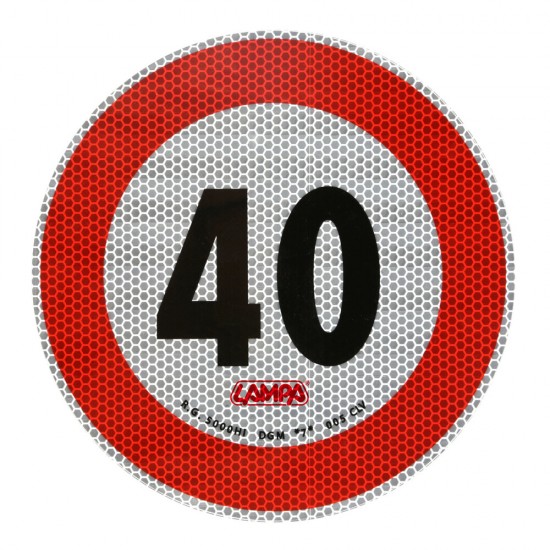 ΣΗΜΑ ΤΑΧΥΤΗΤΑΣ ΧΙΛΙΟΜΕΤΡΩΝ 40km/h ΑΥΤΟΚΟΛΛΗΤΟ 20CM ΔΙΑΜΕΤΡΟ LAMPA - 1 ΤΕΜ.
