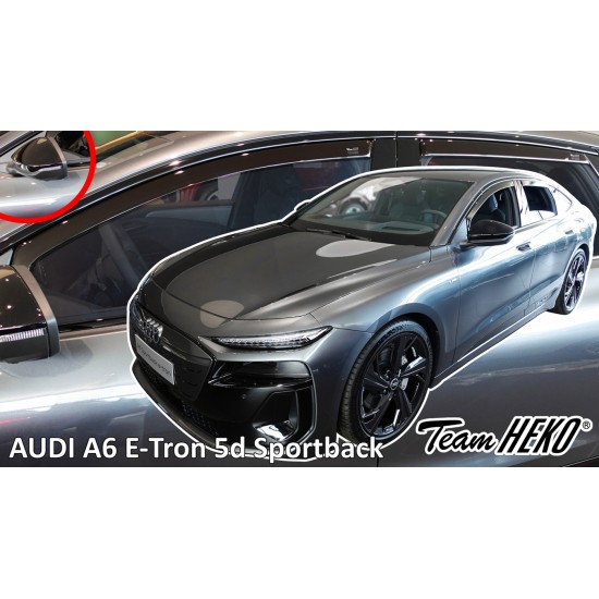 Heko - Ανεμοθραύστες για Audi A6 E-Tron 5 Doors Sportback (έκδοση με καθρέπτες) 2024+ Σετ Αυτοκινήτου Απο Εύκαμπτο Φιμέ Πλαστικό - 4 τεμ. (ΑΝΕΜ.SET10299)