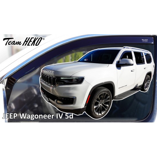 Heko - Ανεμοθραύστες για Jeep Wagoneer IV 5 Doors 2021-2025 Ζευγάρι Απο Εύκαμπτο Φιμέ Πλαστικό - 2 τεμ. (ΑΝΕΜ.19139)