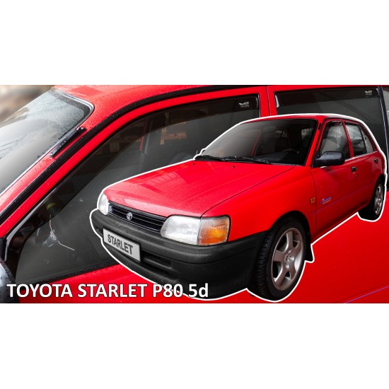 Heko - Ανεμοθραύστες Παραθύρων Για Toyota Starlet (P80) 1989 > 1996 5πορτο υλικό Acrylic Χρώμα Φιμέ - 4 τεμ. (ΑΝΕΜ.SET29693)