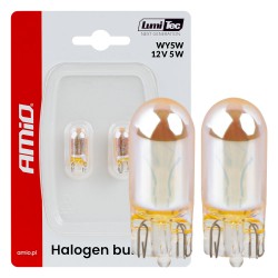 Amio – Λάμπες Αλογόνου WY5W W2.1x9.5d Καρφωτές 12V 5W Πορτοκαλί Lumitec για Φλας & Καθαρή Σήμανση – Σετ 2 Τεμ. (04626/AM)