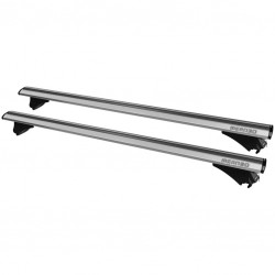 MENABO ΜΠΑΡΕΣ ΟΡΟΦΗΣ ΑΛΟΥΜΙΝΙΟΥ LEOPARD XL SILVER 135 cm ΣΕ ΑΣΗΜΙ ΧΡΩΜΑ ΓΙΑ Hyundai Palisade 5 doors 2019> ME FLUSH RAILS - 2 ΤΕΜ.  (8860/MB)