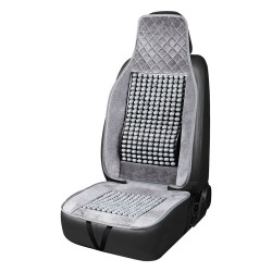 Amio - Κάλυμμα Καθίσματος Αντιιδρωτικό με Χάντρες & Στήριξη Μέσης 45×120cm Γκρί – Universal CSM-17 - 1 Τεμ. (04430/AM)