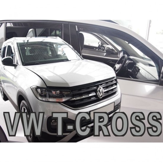 ΑΝΕΜΟΘΡΑΥΣΤΕΣ ΓΙΑ VW T-CROSS 5D 2019+ ΣΕΤ ΑΥΤΟΚΙΝΗΤΟΥ ΑΠΟ ΕΥΚΑΜΠΤΟ ΦΙΜΕ ΠΛΑΣΤΙΚΟ HEKO - 4 ΤΕΜ.