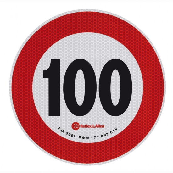 ΣΗΜΑ ΤΑΧΥΤΗΤΑΣ ΧΙΛΙΟΜΕΤΡΩΝ 100km/h ΑΥΤΟΚΟΛΛΗΤΟ 20CM ΔΙΑΜΕΤΡΟΣ