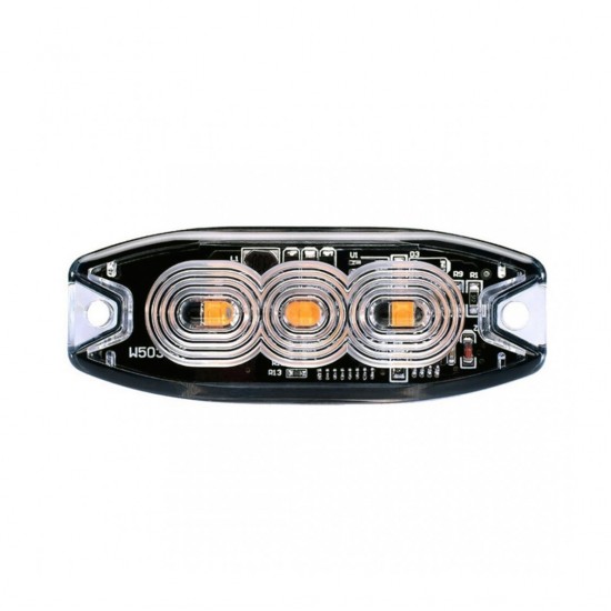 Amio - ΣΤΡΟΜΠΟ 12/24V 8x3x0,9cm ΠΟΡΤΟΚΑΛΙ 3LED 9W (3x3W) R65 R10 - 1 ΤΕΜ. (02297/AM)