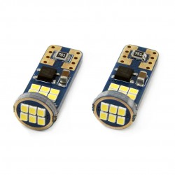 Amio - Λαμπάκια T10 W5W LED 12/24V 2.2W 18xSMD2016 Ultra Bright Canbus 5600K Λευκό Φως 10x25mm για Φώτα Θέσεως και Εσωτερικό Φωτισμό Αυτοκινήτου - 2 τεμ. (01292/AM)