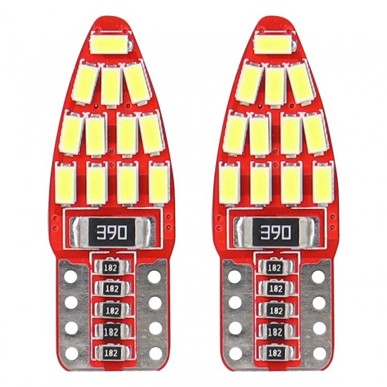 Amio - Λάμπες LED T10 W5W 12V W2.1x9.5d Λευκό Φως 5600K με 24 SMD 3014HP CAN-BUS Καρφωτές για Φώτα Θέσης Πινακίδας και Εσωτερικού Φωτισμού Αυτοκινήτου - 1 σετ (01285/AM)