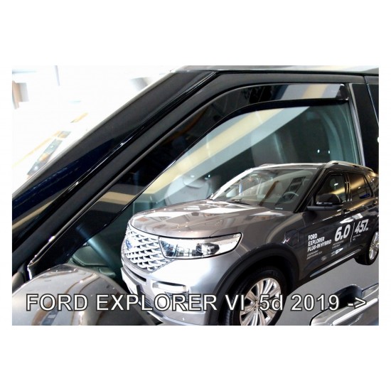 ΑΝΕΜΟΘΡΑΥΣΤΕΣ ΓΙΑ FORD EXPLORER 5D 2019+  ΖΕΥΓΑΡΙ ΑΠΟ ΕΥΚΑΜΠΤΟ ΦΙΜΕ ΠΛΑΣΤΙΚΟ HEKO - 2 ΤΕΜ.