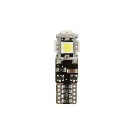 T10 W5W 12/30V W2,1x9,5d 80lm 5SMD LED ΛΕΥΚΟ (ΚΑΡΦΩΤΟ-ΤΡΙΠΛΟΕΣΤΙΑΚΟ- CAN-BUS) 2ΤΕΜ.