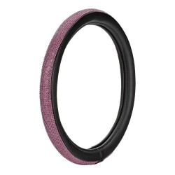 ΚΑΛΥΜΜΑ ΤΙΜΟΝΙΟΥ DIAMONDS PINK (Μ) 37/39cm ΣΥΝΘΕΤΙΚΟ ΔΕΡΜΑ SKEENTEX ΜΑΥΡΟ/POZ LAMPA  - 1 ΤΕΜ.