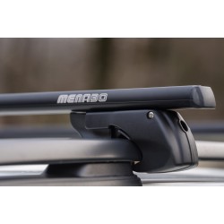 MENABO ΜΠΑΡΕΣ ΟΡΟΦΗΣ ΑΛΟΥΜΙΝΙΟΥ SHERMAN BLACK 120 cm ΣΕ ΜΑΥΡΟ ΧΡΩΜΑ ΓΙΑ Renault 4 E-Tech 5 doors 2024> ΜΕ RAISED RAILS (Παράλληλες Μπάρες με Κενό) - 2 ΤΕΜ. (12280/MB)