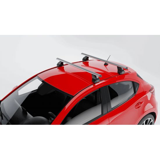 MENABO Ολοκληρωμένο Σετ Μπάρες Οροφής Αλουμινίου OMEGA L 130 cm Σε Ασημί Χρώμα για Volkswagen Passat (B8) 4 doors 2014> - 2 τεμ. (9980/MB+13470/MB)