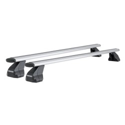 MENABO Ολοκληρωμένο Σετ Μπάρες Οροφής Αλουμινίου OMEGA PLUS L 130 cm Σε Ασημί Χρώμα για Jaguar XF (X260) 4 doors 2015>2020 - 2 τεμ. (10530/MB+14730/MB)