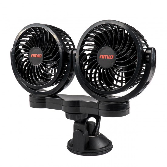 Amio - ΑΝΕΜΙΣΤΗΡΑΣ ΔΙΠΛΟΣ 12V 2χ4''(10,8cm) ΜΕ ΦΙΣ ΑΝΑΠΤΗΡΑ/2 ΤΑΧΥΤΗΤΩΝ/ ΜΕ ΒΕΝΤΟΥΖΑ PRO SERIES - 1 TEM. (03010/AM)