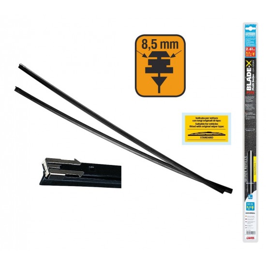 ΛΑΣΤΙΧΑ ΥΑΛΟΚΑΘΑΡΙΣΤΗΡΩΝ 71CMX8,5MM BLADE-X PLUS ΜΕ ΕΠΙΚΑΛΥΨΗ PTFE ΜΕ ΛΑΜΑΚΙΑ ΣΕ ΠΛΑΣΤΙΚΗ BLISTER ΣΥΣΚΕΥΑΣΙΑ