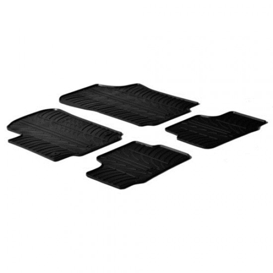 LAMPA - ΠΑΤΑΚΙΑ ΑΥΤΟΚΙΝΗΤΟΥ ΑΠΟ ΛΑΣΤΙΧΟ ΓΙΑ SEAT MII 3D 05/2012-2019 / VW UP 2012-2019 / SKODA CITIGO 05/2012-2019 ΣΕ ΜΑΥΡΟ ΧΡΩΜΑ ME ΚΟΥΜΠΩΜΑΤΑ - 4 ΤΕΜ.