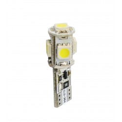 T10 W5W 12V W2,1x9,5d LED 5xSMD5050 ΛΕΥΚΟ (ΚΑΡΦΩΤΟ CAN-BUS) 1ΤΕΜ. M-TECH
